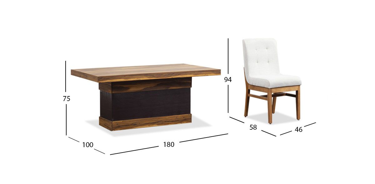 Comedor Parota Invictus PL Beige 7 Piezas