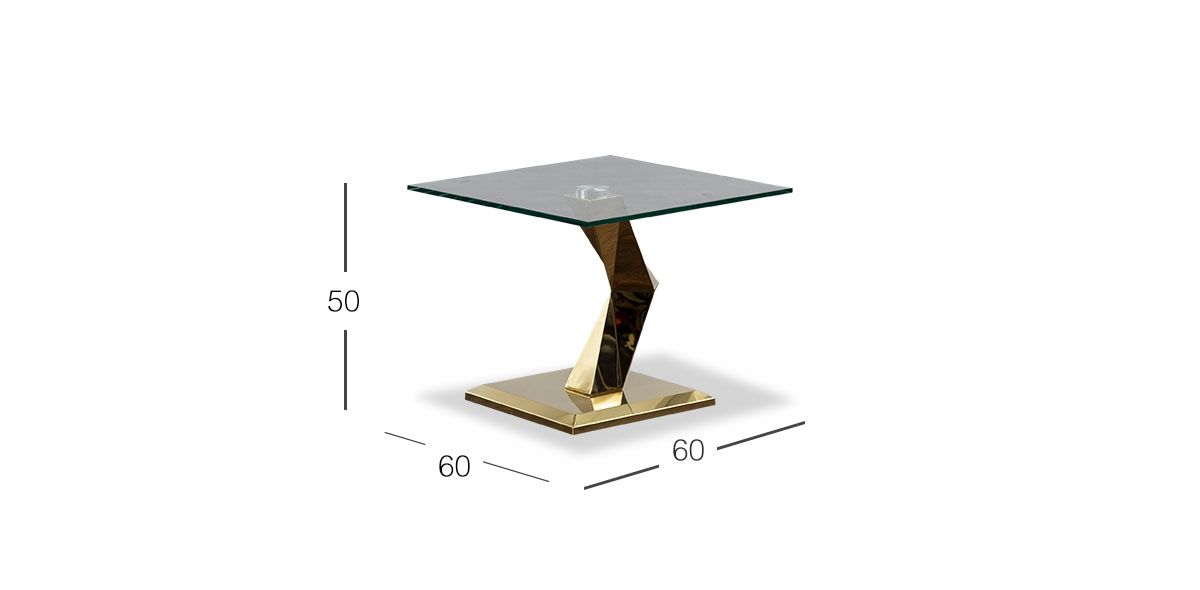 Mesa Lateral Cuadrada Royal Gold Hexa