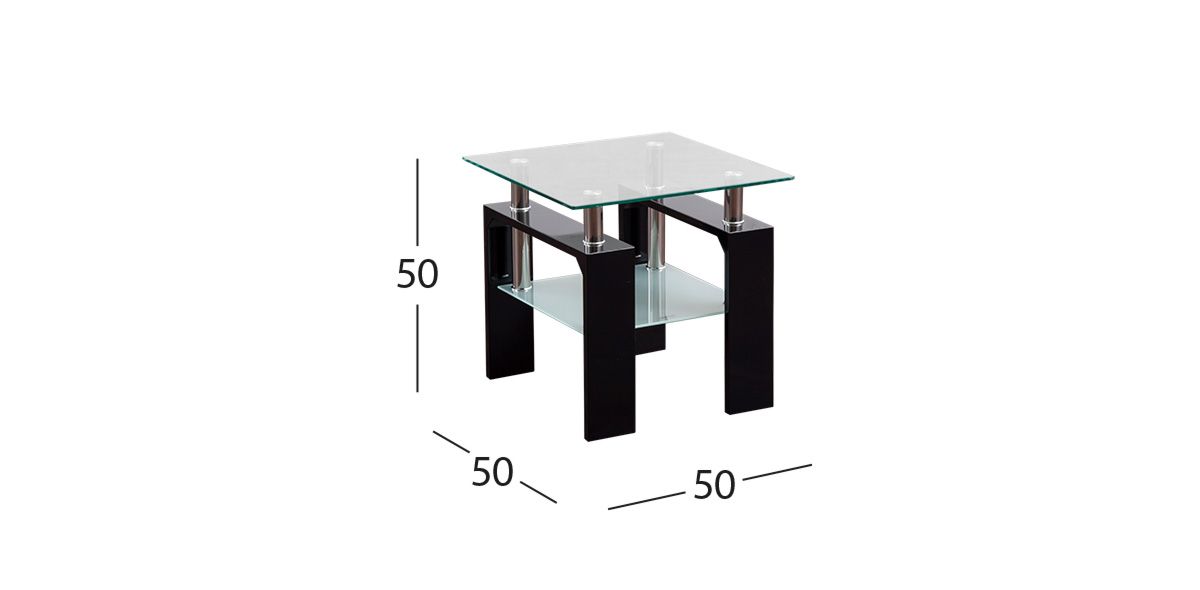 Mesa Lateral Cuadrada Galicia Negro