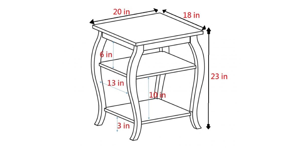 Mesa Lateral Rectangular Becci Negro