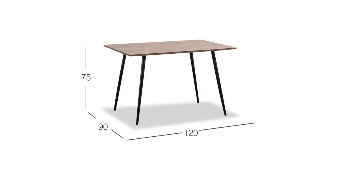 Mesa Comedor 120 X 90 Cm Rectangular Marla Café