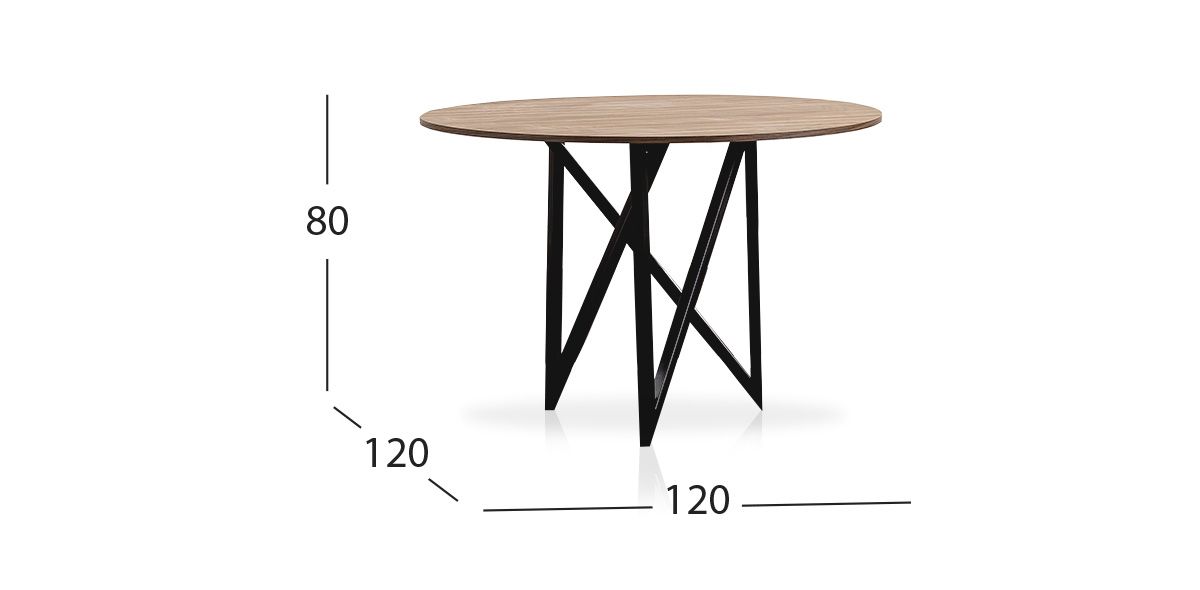 Mesa Comedor Redonda 120 Cm Nápoles Café Parota