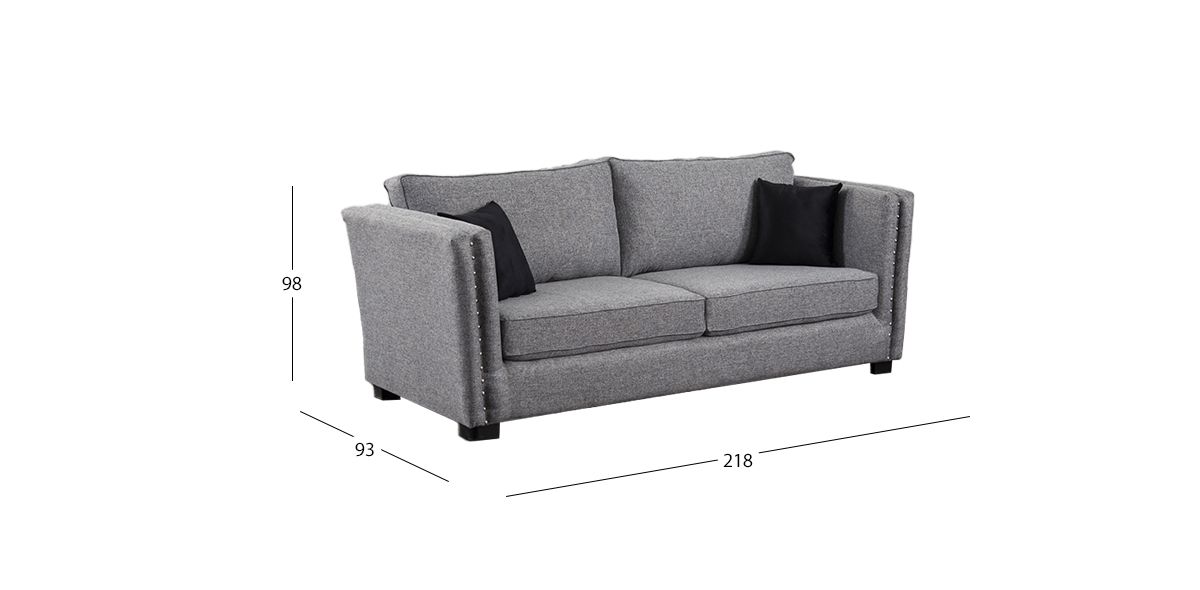 Sofá 3 Plazas Dalia Gris   