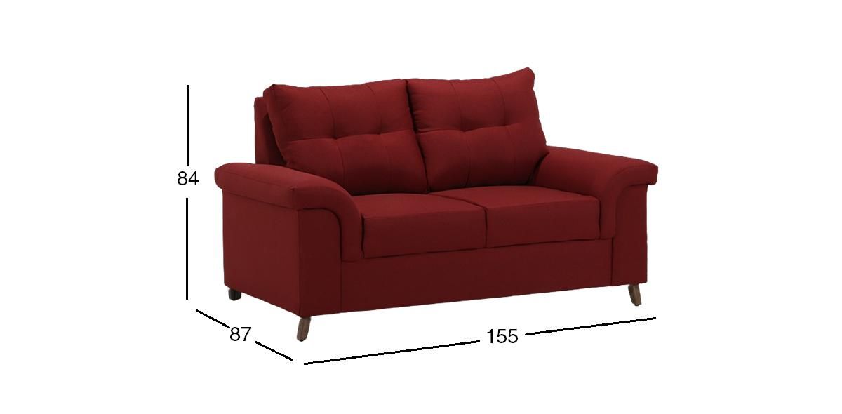 Sofá 2 Plazas Uma Rojo