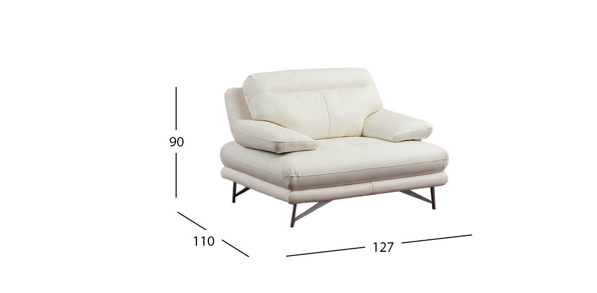 Sillón Piel Match Colette Blanco (Boal)
