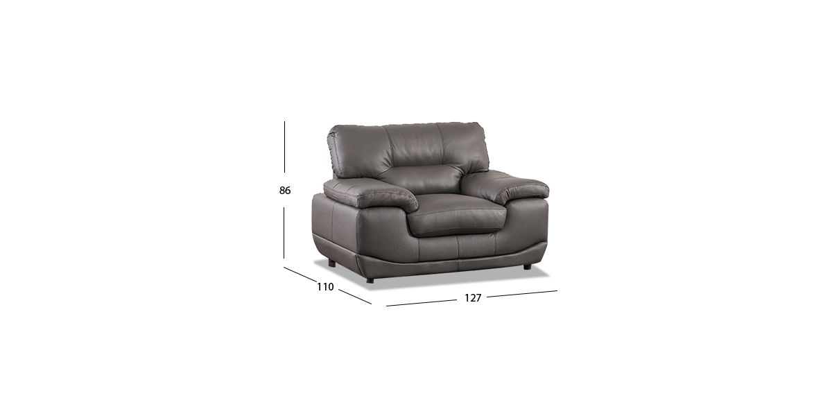 Sillón Piel Match Lazzio Gris  (Boal)