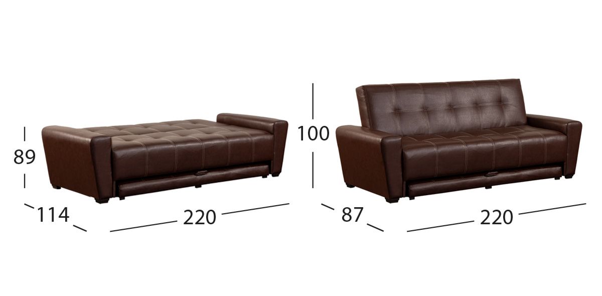 Sofá Cama Con Cama Baja Irlanda Café 