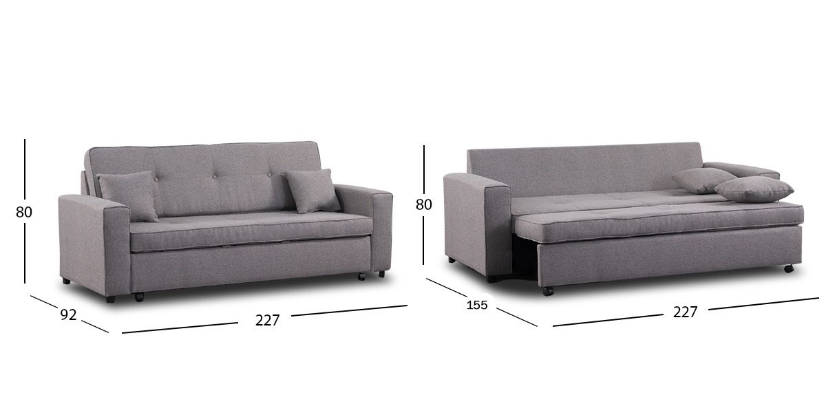 Sofá Cama Gales PL Gris Charcoal 