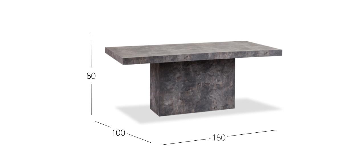 Mesa Comedor Rectangular 180 X 100 Cm Stone Gris